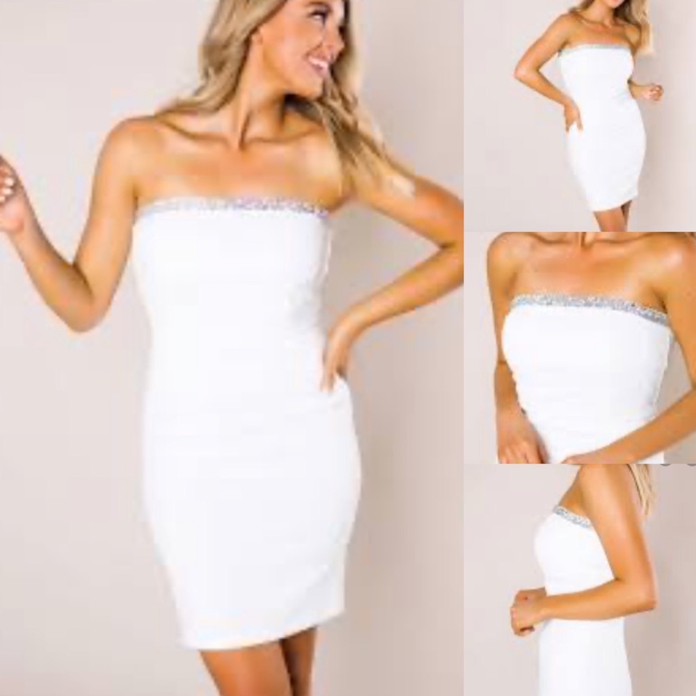 Ivory Sparkle Trim Dress